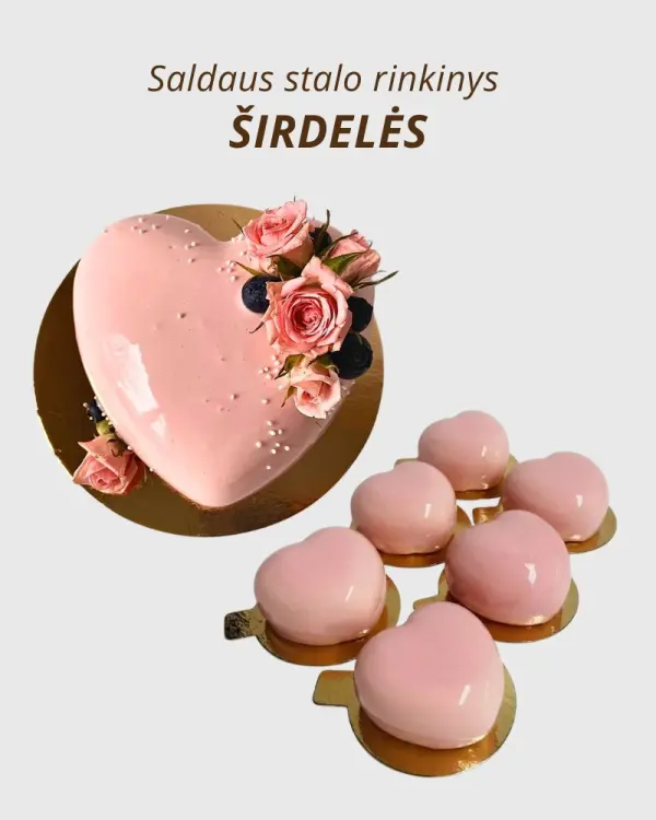 Saldaus stalo rinkinys ŠIRDELĖS (10-12 asm.)