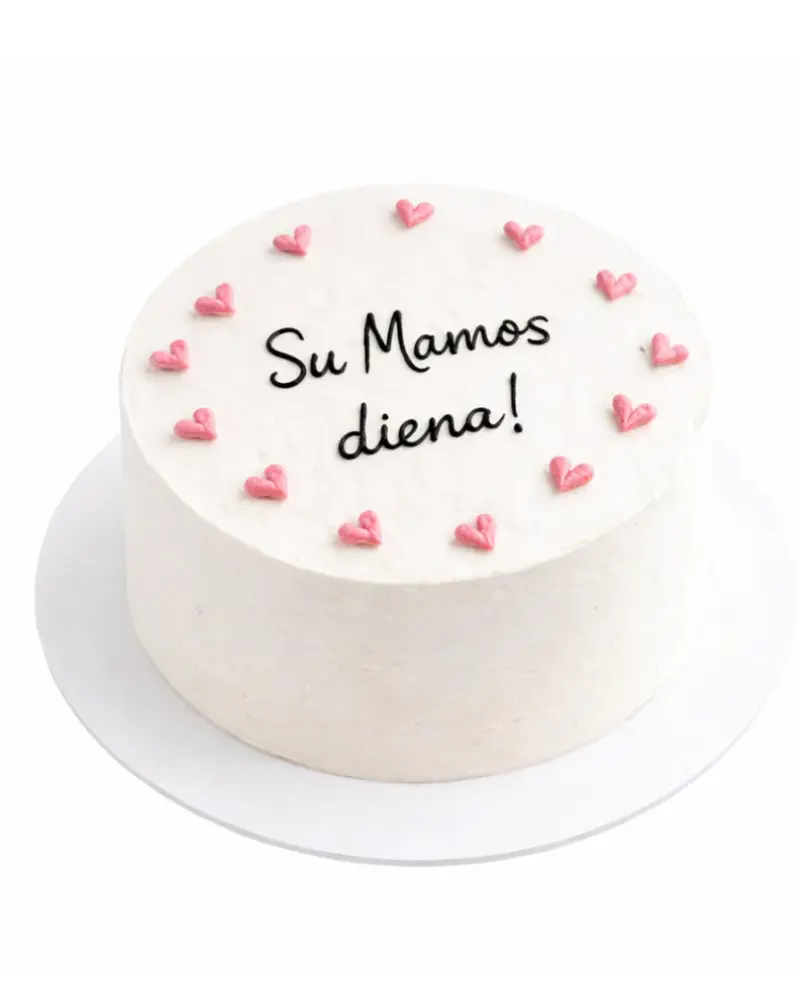 Tortas Mamos dienai su užrašu