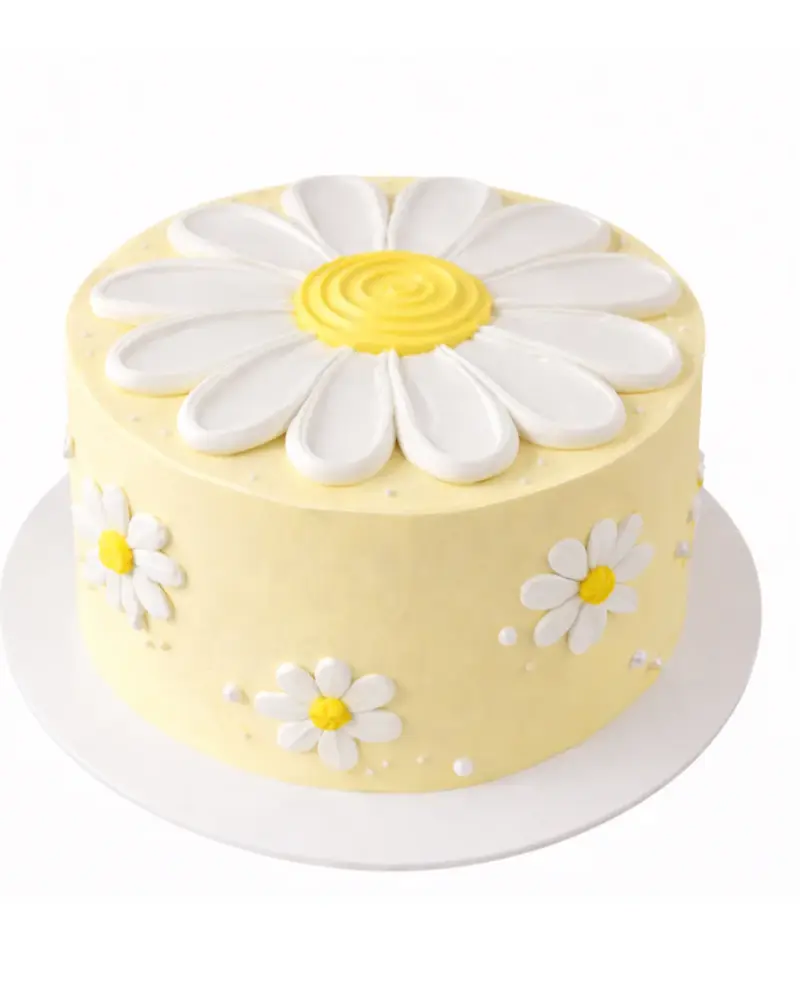 Tortas su ramunėlėmis