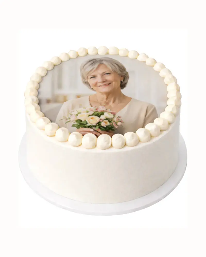 Apvalus tortas Mamos dienai su nuotrauka