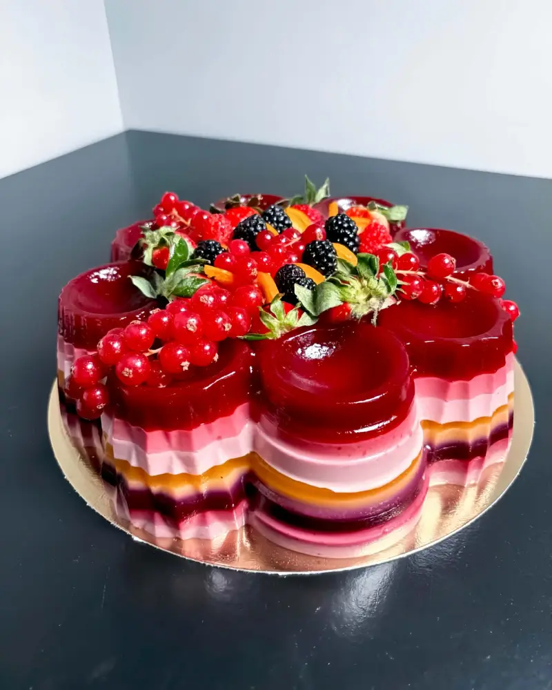 Natūralus želė tortas su vaisiais ir uogomis TVIRTOVĖ, ~3 kg