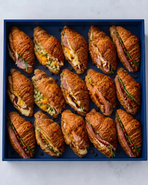 Mini kruasanų rinkinys (su lašiša, Brie ir jautiena), 15 vnt.