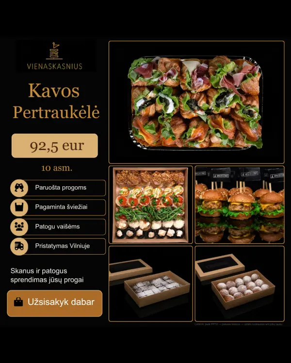 Kavos pertraukėlėms (10 asm.)