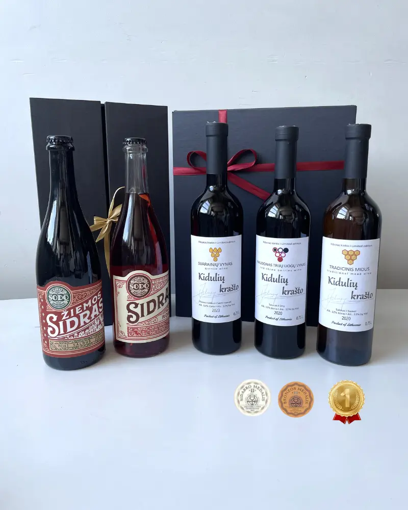 Verslo dovana "Lietuviškas sodžius"  - šimtalapis ir sidras, (nuo 15 vnt.)