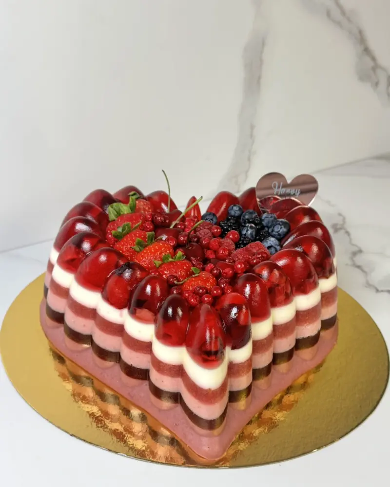 Želė tortas su vaisiais ir uogomis ŠIRDIS, 2,8 kg
