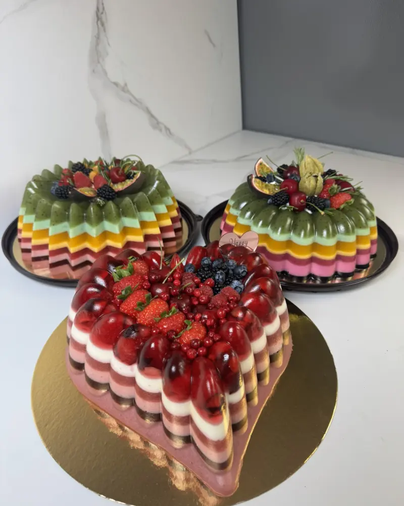 Želė tortas su vaisiais ir uogomis ŠIRDIS, 2,8 kg