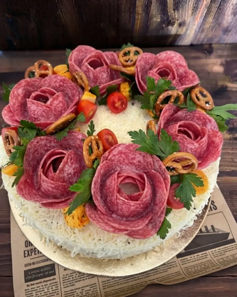 Duonos tortas "Gėlių simfonija"