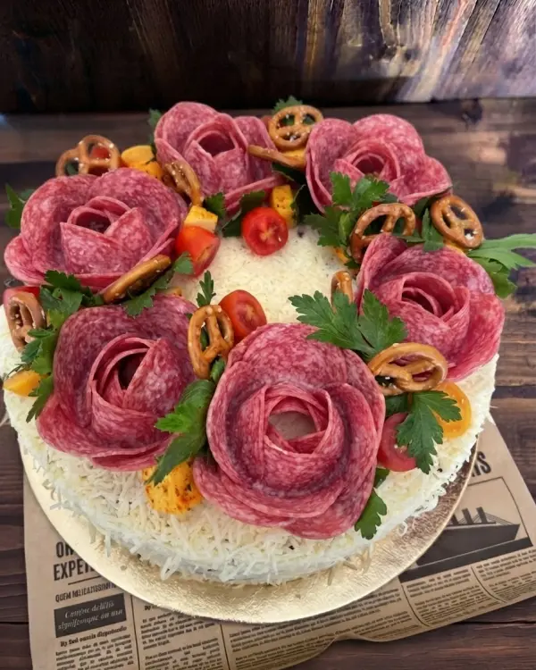 Duonos tortas "Gėlių simfonija"