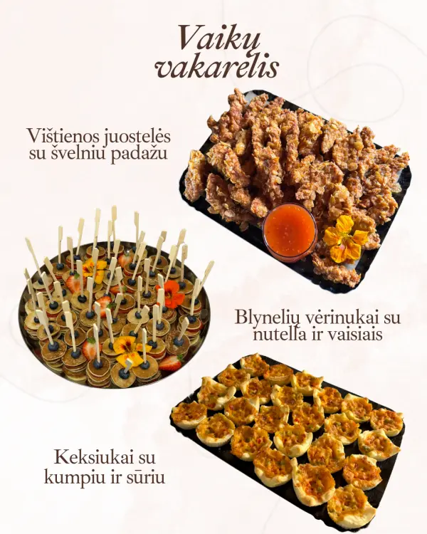Užkandžių rinkinys vaikų vakarėliui, 15 asm.