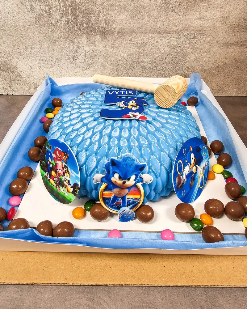 Daužomas tortas Sonic