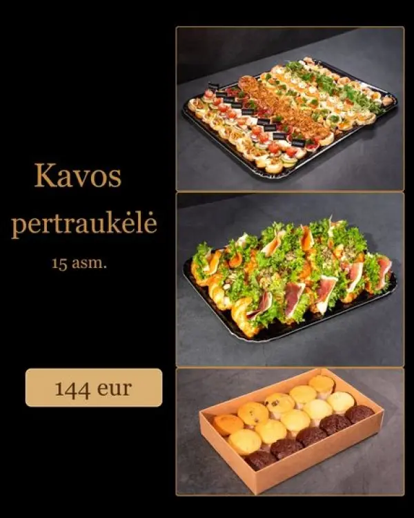 Kavos pertraukėlėms  (15 asm.)